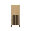 Witryna Szafka Regał do salonu Dąb Artisan Lamele Ryflowany Front Siena 2D