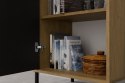 Witryna Szafka Regał do salonu Dąb Artisan Lamele Ryflowany Front Siena 2D