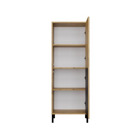 Witryna Szafka Regał do salonu Dąb Artisan Lamele Ryflowany Front Siena 2D