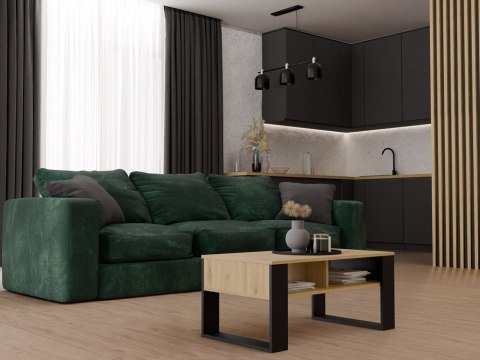 Stolik Kawowy Ława Do Salonu z Półką 90x58x50 Artisan Czarny Montana 2BP