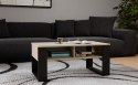 Stolik Kawowy Ława Do Salonu z Półką 90x58x50 Sonoma Czarny Montana 2BP