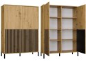 Witryna Szafka regał do salonu Dąb Artisan Lamele Ryflowany Front Siena 4D
