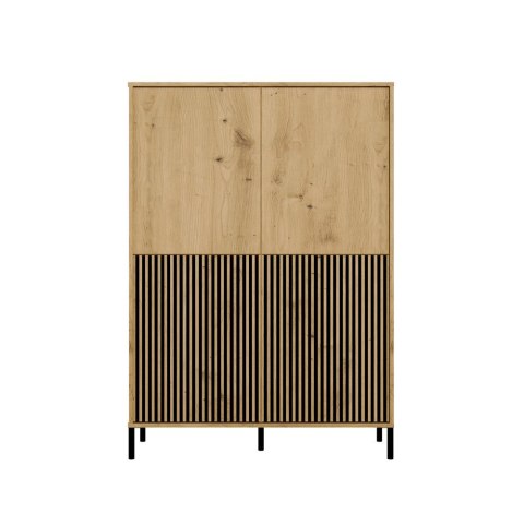 Witryna Szafka regał do salonu Dąb Artisan Lamele Ryflowany Front Siena 4D