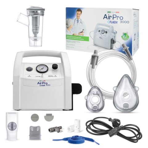 INHALATOR FLAEM AIRPRO 3000 PLUS PROFESJONALNY PNEUMATYCZNY TŁOKOWY Z PŁYNNĄ REGULACJĄ PARAMETRÓW