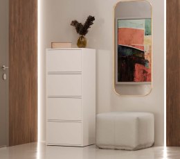 Komoda Szafka 4 Półki Drzwi do salonu Tip-On Biała LAMA 50x119x40 cm