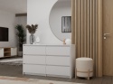Komoda z 6 Szufladami 120x40x73cm Do Salonu Sypialni Biała Tasso T6-120