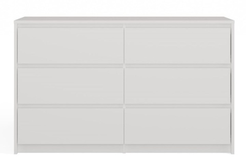 Komoda z 6 Szufladami 120x40x73cm Do Salonu Sypialni Biała Tasso T6-120