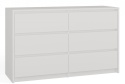 Komoda z 6 Szufladami 120x40x73cm Do Salonu Sypialni Biała Tasso T6-120