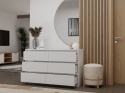 Komoda z 6 Szufladami 120x40x73cm Do Salonu Sypialni Biała Tasso T6-120