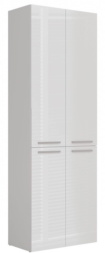 Szafka Łazienkowa Stojąca Słupek Biała Połysk z koszem 60 cm Lena 1KDD