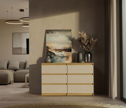 Komoda z szufladami Lilia L6 120 cm Duża Do Salonu Pojemna Artisan Kaszmir