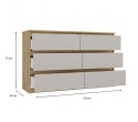 Komoda z szufladami Lilia L6 120 cm Duża Do Salonu Pojemna Artisan Kaszmir