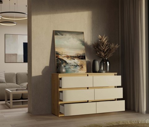 Komoda z szufladami Lilia L6 120 cm Duża Do Salonu Pojemna Artisan Kaszmir