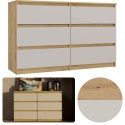 Komoda z szufladami Lilia L6 120 cm Duża Do Salonu Pojemna Artisan Kaszmir