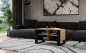 Stolik Kawowy Ława Do Salonu Półka 90x58x50 Artisan Czarny Montana 3BP Ryfl