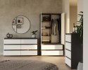 Szafa Garderoba 2D2S 90 cm 2 Szuflady 4 Półki Drążek Duża Antracyt Biel
