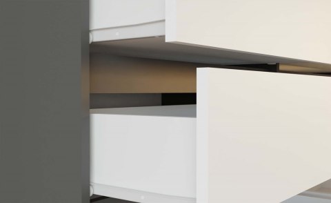 Komoda z szufladami Lilia L6 120 cm Duża Do Salonu Pojemna Antracyt Biel