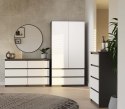 Komoda z szufladami Lilia L6 120 cm Duża Do Salonu Pojemna Antracyt Biel