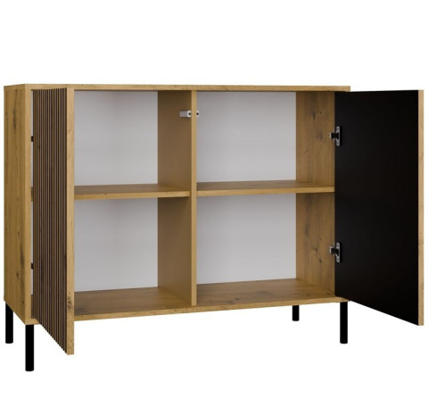 Komoda Szafka Regał do salonu Lamele Dąb Artisan Ryflowana Siena 2D S
