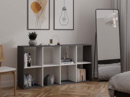 Regał Komorowy LAX 2x4 Otwarty 8 Półek Na Książki Zabawki Antracyt Biały