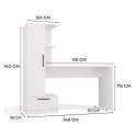 Biurko z Regałem Białe Nowoczesne 140 cm Szuflada Półki MULTI Biały Mat