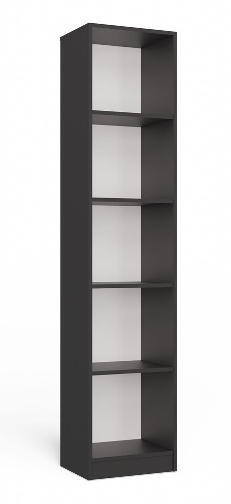 Regał Na Książki Segregatory Półka x5 Biurowy Do Salonu R40CM Antracyt