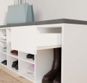Garderoba Szafka Na Buty 110 cm Siedzisko Do Przedpokoju Biała Matowa Gitta