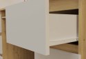 Biurko Komputerowe 130 cm z 6 Szufladami Blat Szkolne Karol Artisan Białe