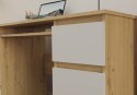 Biurko Komputerowe 130 cm z 6 Szufladami Blat Szkolne Karol Artisan Białe