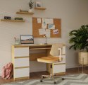 Biurko Komputerowe 130 cm z 6 Szufladami Blat Szkolne Karol Artisan Białe