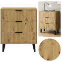 Komoda Szafka z 3 Szufladami Ryflowana Do Salonu Dąb Artisan Capri 3S