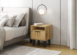 Szafka Nocna Stolik Nocny Szuflada Ryflowana do sypialni Dąb Artisan Capri