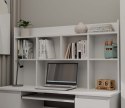 Biurko Komputerowe 130 cm z 6 Szufladami Blat Szkolne Karol Artisan Białe