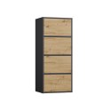 Komoda Szafka 4 Półki Drzwi do salonu Tip-On Antracyt LAMA 50x119x40 cm