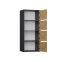 Komoda Szafka 4 Półki Drzwi do salonu Tip-On Antracyt LAMA 50x119x40 cm