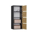 Komoda Szafka 4 Półki Drzwi do salonu Tip-On Antracyt LAMA 50x119x40 cm