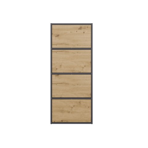 Komoda Szafka 4 Półki Drzwi do salonu Tip-On Antracyt LAMA 50x119x40 cm