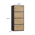 Komoda Szafka 4 Półki Drzwi do salonu Tip-On Antracyt LAMA 50x119x40 cm