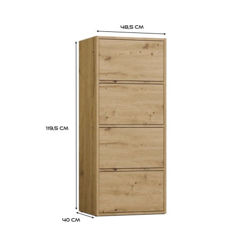 Komoda Szafka 4 Półki Drzwi do salonu Tip-On Artisan LAMA 50x119x40 cm