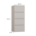 Komoda Szafka 4 Półki Drzwi do salonu Tip-On Kaszmir LAMA 50x119x40 cm