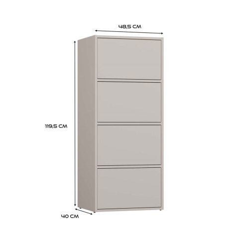 Komoda Szafka 4 Półki Drzwi do salonu Tip-On Kaszmir LAMA 50x119x40 cm