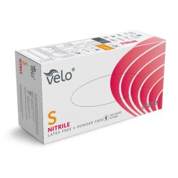 VELO NITRIL ROZM. S Rękawice nitrylowe zabiegowe bezpudrowe, niebieskie, 100 szt.