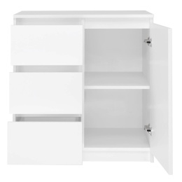Komoda Biała Szafka z Szufladami do Salonu 80x75x40 3 szuflady Lilia 1D3S