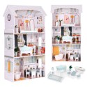 Domek dla lalek Alice 3 piętra 4 pomieszczenia komplet 9 mebelków ECOTOYS