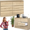 Komoda z szufladami Lilia L6 120 cm Duża Do Salonu Pojemna Dąb Sonoma