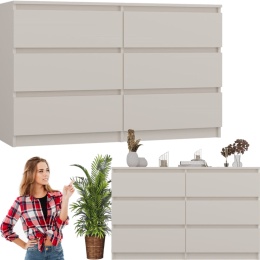 Komoda z szufladami Lilia L6 120 cm Duża Do Salonu Pojemna Kaszmir Beż Mat