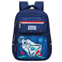 Plecak Szkolny Dziecięcy Pas Piersiowy Granatowy Rakieta Kosmos 20L 41cm