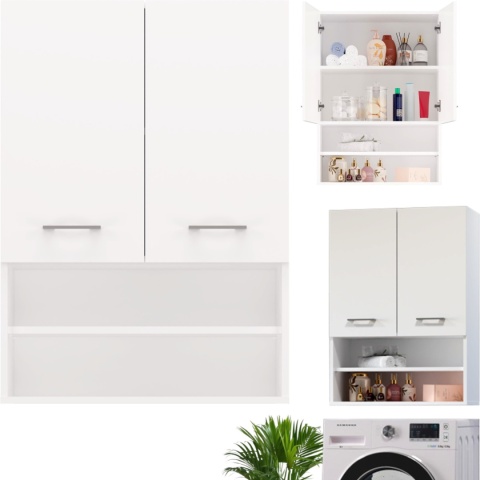 Szafka Łazienkowa Wisząca Nad Pralkę LAPO MINORDK Biała Matowa 64cm 4xPółka