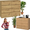 Komoda z szufladami Lilia L8 120 cm Duża Do Salonu Pojemna Dąb Artisan