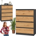 Komoda z szufladami Lilia L4 70 cm Duża Do Salonu Pojemna Antracyt Artisan